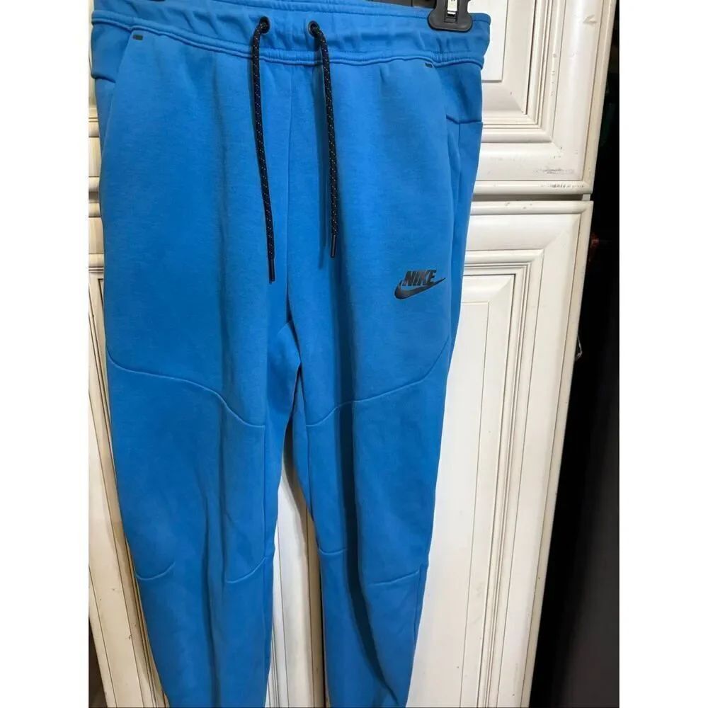 Nike Sportswear Men's Tech Fleece Drawstring Jogger Pants Blue Black Size XS